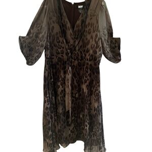 DKNY woman Brown Leopard Print Dress size 18W